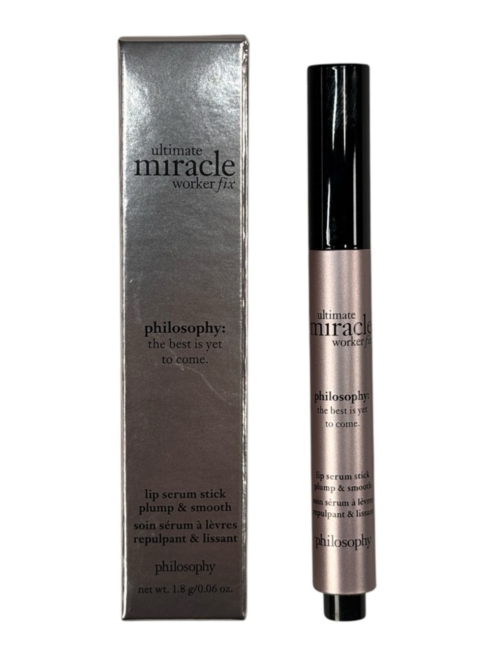 Philosophy Ultimate Miracle Worker Fix Lip Serum Stick Plump & Smooth 0.06oz NIB